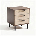 Nachttisch mit drei Schubladen aus MDF in braun und creme 50 x 40 x 60 cm