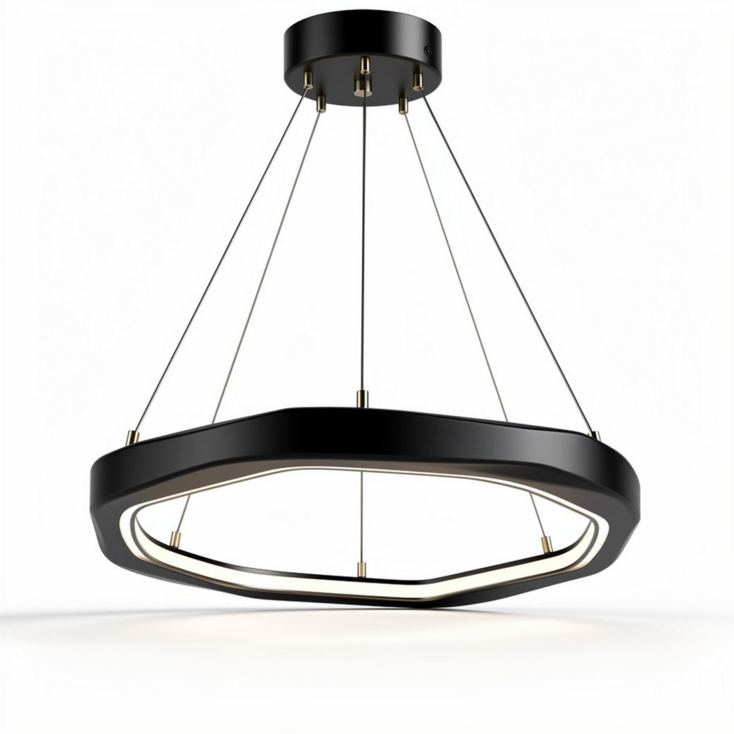 Hängelampe aus schwarzem Metall mit LED-Beleuchtung 50 x 50 x 20cm
