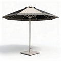 Gartenparasols mit schwarz-weißer gestreifter Abdeckung und Metallgestell 270 x 270 x 250cm