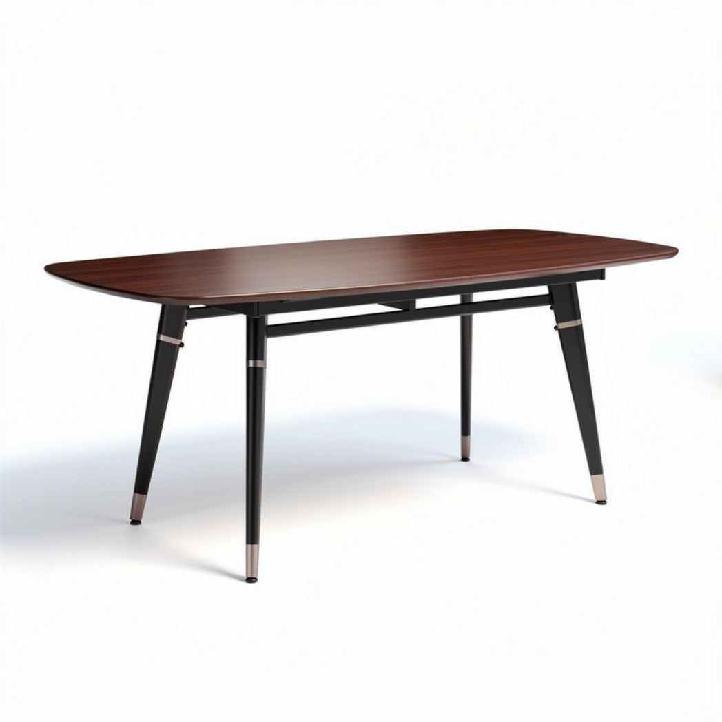 Esstisch aus Holz mit Metallbeinen in Schwarz 150 x 75 x 75cm
